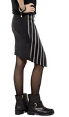 Patrizia Pepe Skirt 8G012 Asymmetric London Stripe Black - Sub Couture