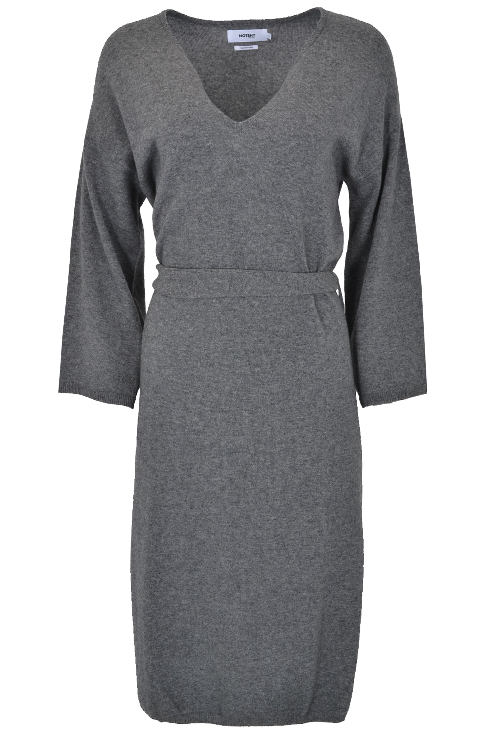 Not Shy 3703025 Grey Sweater Dress with Belt Anthracite - Sub Couture