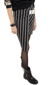 Patrizia Pepe Skirt 8G012 Asymmetric London Stripe Black - Sub Couture