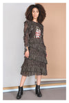 Blank London Dress Embroidered Lace Tiered RELIANA Black & Pink - Sub Couture