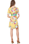 Hale Bob Dress ASSUMPTA Belted Oriental Print Gold - Sub Couture