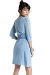 Patrizia Pepe Dress V Neck Viscose Cosmic Blue - Sub Couture