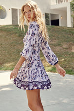 Jaase ALEXIS Dress Sienna Print Lilac  & Purple - Sub Couture