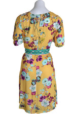 Hale Bob Dress ASSUMPTA Belted Oriental Print Gold - Sub Couture