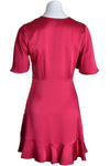 Twinset Milano Dress TP2697 V Neck Satin Crepe Anemone Pink Fuchsia - Sub Couture