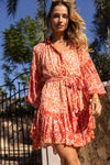 Miss June NAXOS Long Sleeve Lurex Mini Dress Fuschia - Sub Couture