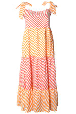 Dream Fashion CAPRI Tie Strap Tiered Maxi Dress Orange - Sub Couture