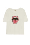 Five Jeans TSE2322 Mouth T-Shirt Cream - Sub Couture