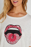Five Jeans TSE2322 Mouth T-Shirt Cream - Sub Couture