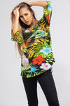 INOA Fashion Silk Top FISH Darwin Print Black - Sub Couture