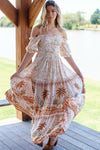 Jaase Maxi Dress CLAUDETTE Kalahari Print Sand - Sub Couture