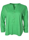 Majestic Filatures Top FTU049 Linen Sleeves Tunisian Apple Green - Sub Couture