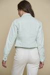Rino & Pelle LUVY Cropped Denim Jacket Milky Green - Sub Couture