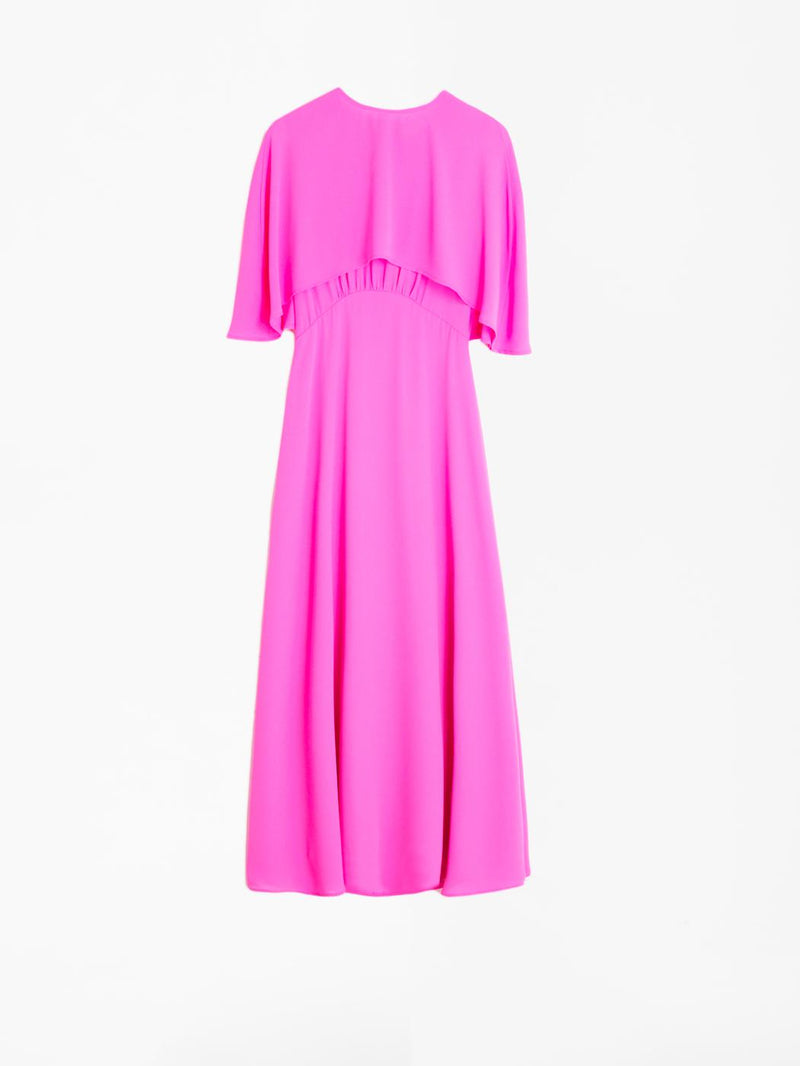 Vilagallo Dress Long Cape GRACIE Georgette Pink | Sub Couture