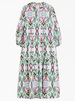 Vilagallo TAMMY Ikat Long Dress Watercolour Mint - Sub Couture