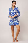 Dream Fashion CLAUDIA Ikat Shirt Tribakat Blue - Sub Couture