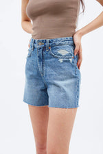 Dr Denim NORA Frayed Shorts Drift Mid Worn - Sub Couture